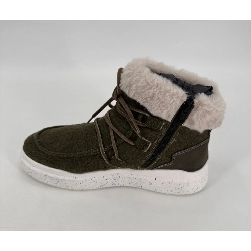Romika Womens Fleece Olive Green Boots Size 7 7.5 38 Helsinki 01 - Picture 6 of 12